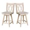 International Concepts Double "X" Back Counter Height Stool, Swivel 24" Seat Height, Unfinished S-202SW - alternate 10